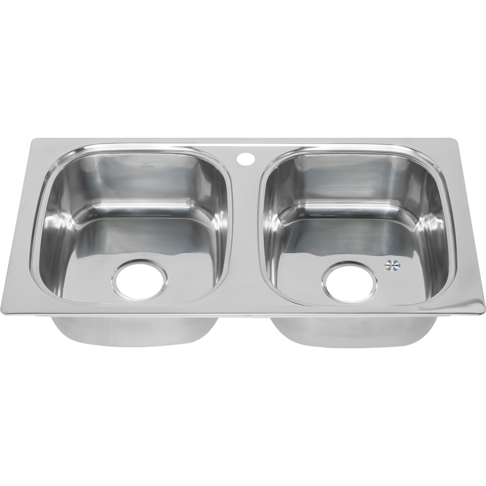 Мойка 8747S MELANA 0,8/180 2-я чаша врезная прямоугольная с сифоном (011 ta *7) 011ta (*7)