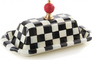 10654517 Mackenzie-Childs Масленка прямоугольная Courtly Check Сталь