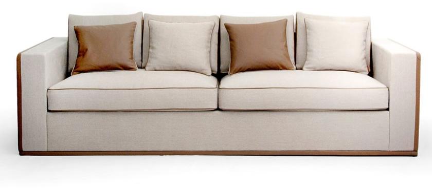 Mytto 3-х местный диван из хлопка и кожи Larforma sun-id-1472095 - Вид №1