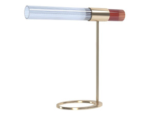 Светодиодная настольная лампа из латуни и цветного стекла