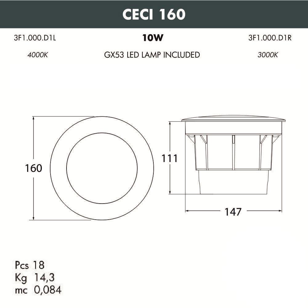 Ландшафтный светодиодный светильник Fumagalli Ceci 160 3F1.000.000.AYD1L FUMAGALLI CECI 160 271063 Белый  - Вид №2