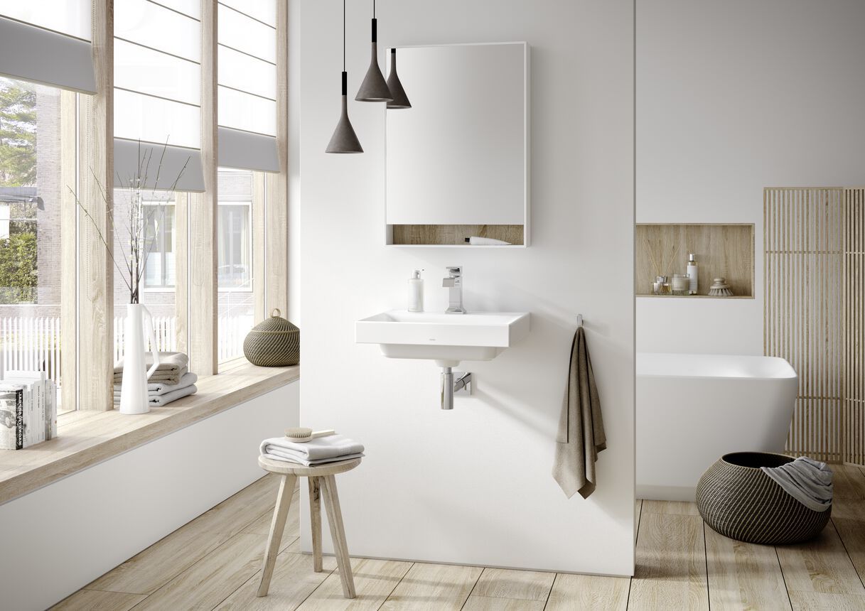 Прямоугольная раковина с полукруглой керамической раковиной с переливом TOTO CS ARCH-00004014