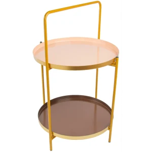 Приставной столик круглый 37.4x59 см золотой