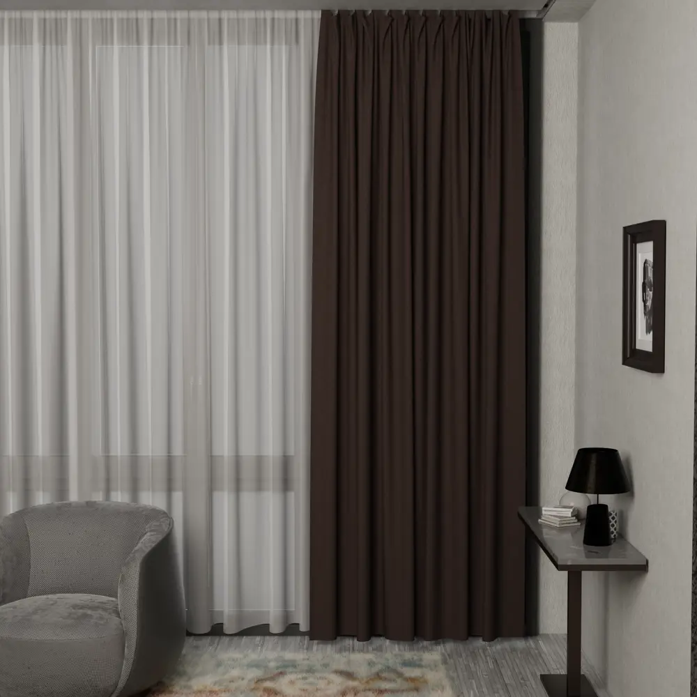 GARDEN Штора на ленте 200x280 см в элегантном коричневом цвете 89390608 STLM-1577461 - Вид №5