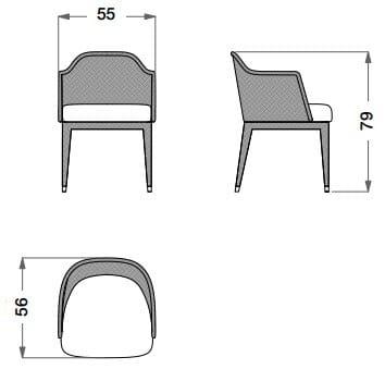 Деревянный и тканевый садовый стул CPRN HOMOOD открытый ARCH-00138702 - Вид №1