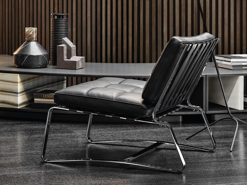 Minotti Стеганое кожаное кресло-санки sun-id-1351838 - Вид №3