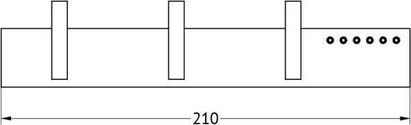 TIF 902 Планка с 3-мя крючками 21 cm LINEAG TIFFANY LUX - Вид №1