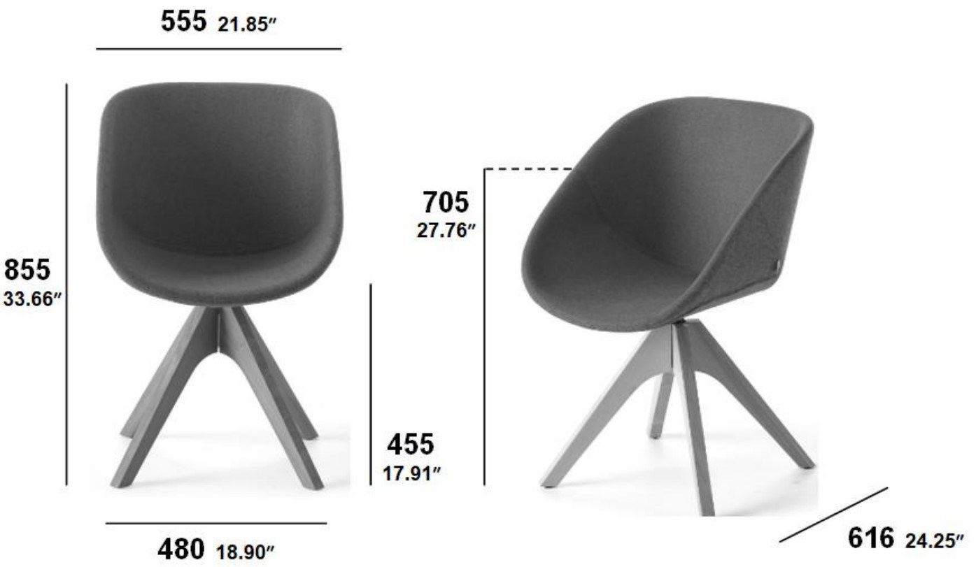 Тканевое вращающееся кресло SITIA HIBISCUS ARCH-00105656 - Вид №2