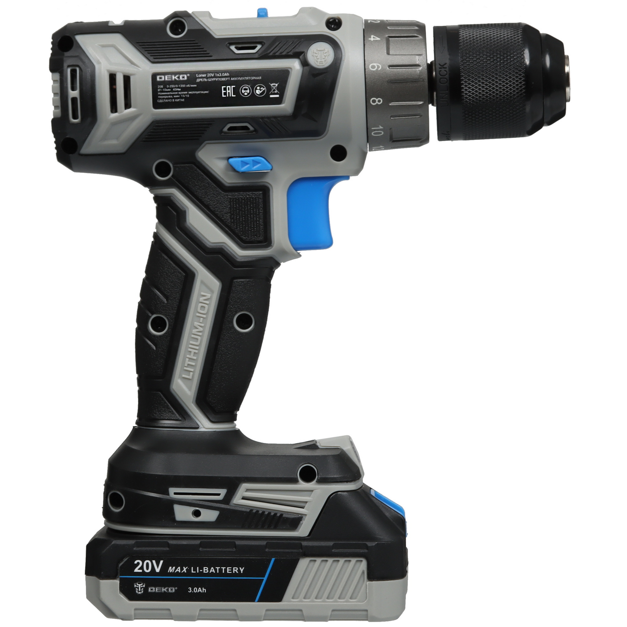 Дрель-шуруповерт DEKO Loner 20V ONE + UNV 20V 5463218 STDN-0053275 - Вид №1