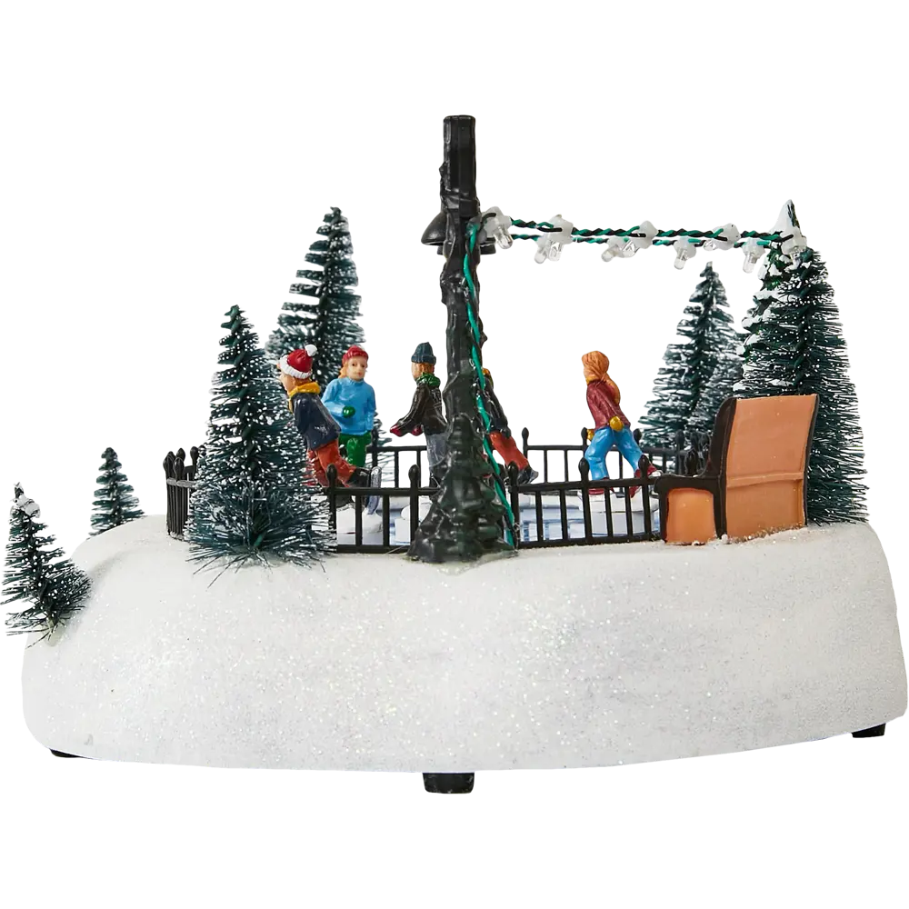 87547218 Композиция новогодняя светодиодная Дети на катке 27x20x13 см STLM-1373902 Santreyd  - Вид №2