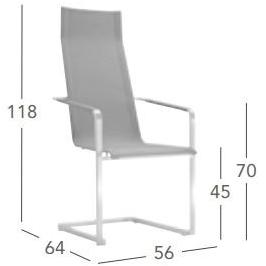 solpuri Садовый стул консольный с высокой спинкой Jazz sun-id-1450617 - Вид №3
