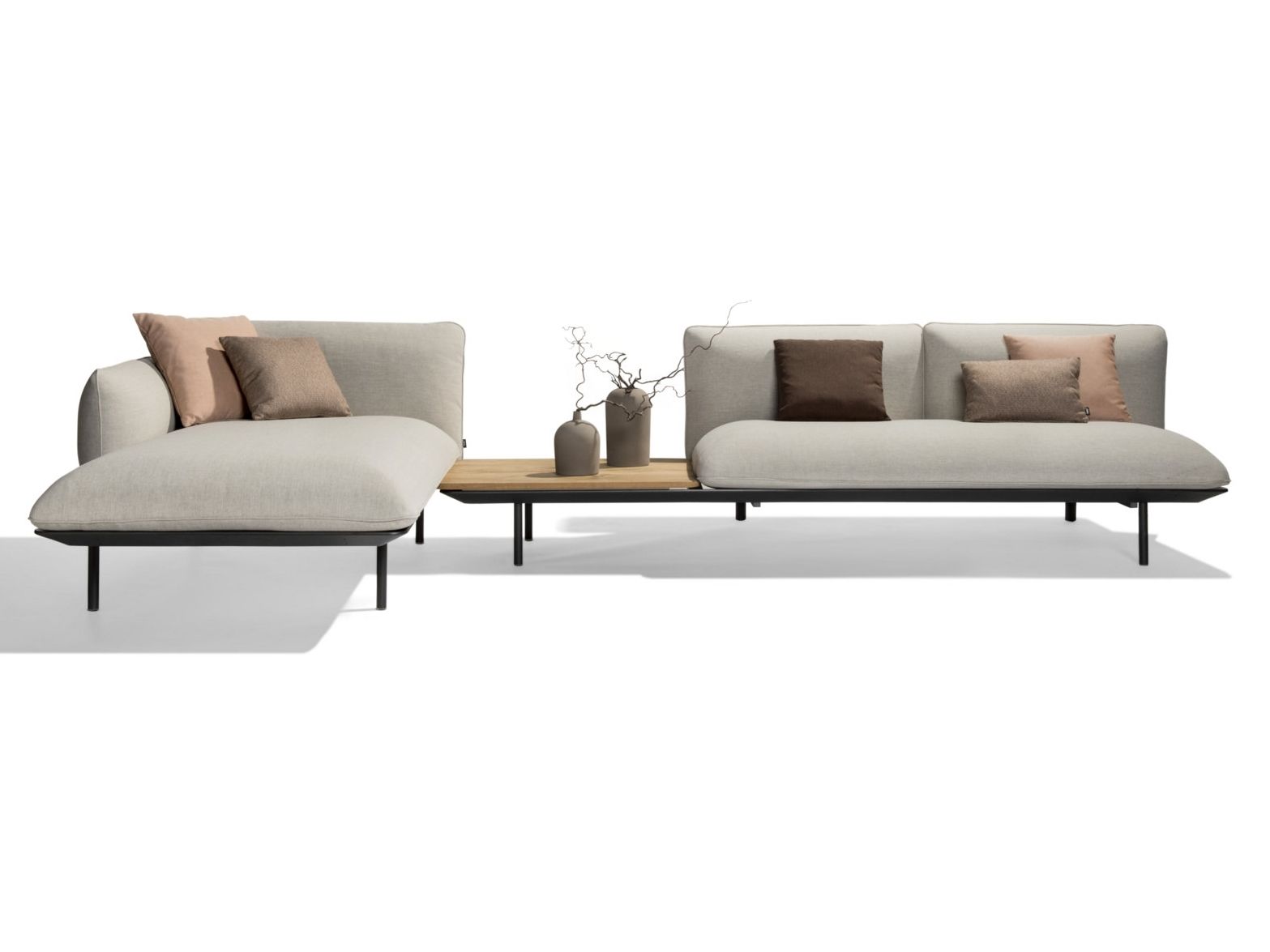 Тканевый угловой модульный садовый диван TRIBÙ Senja ARCH-00108940