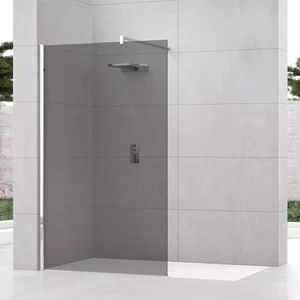 Novellini. Душевой уголок 80x80 см H FUMÉ с хромированным профилем KUADRA