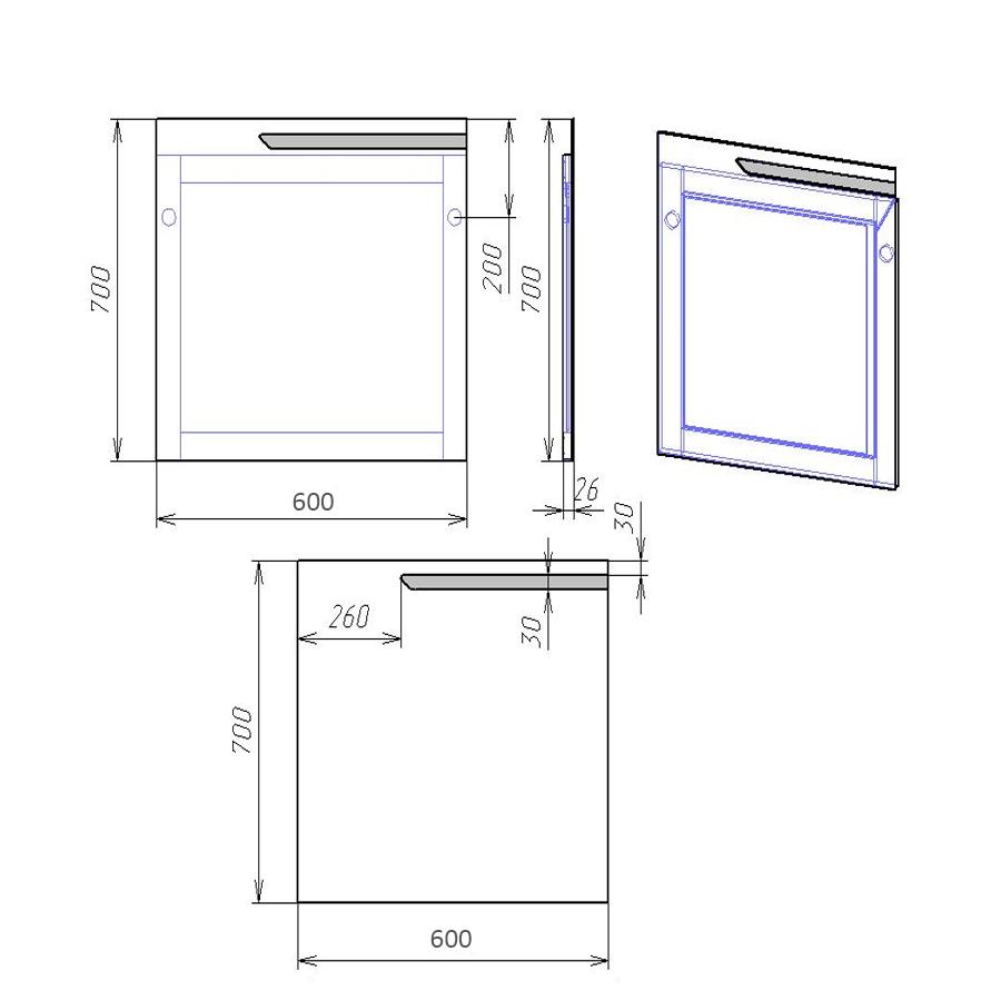 Зеркало Alvaro Banos Armonia с LED подсветкой 65 Santreyd 8404.1000 - Вид №2