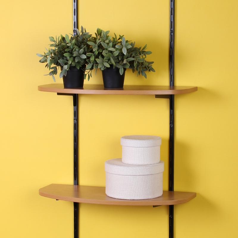 Полка фигурная , 600x250x16 мм, дуб LJPS0367 Public Steel Россия  - Вид №3