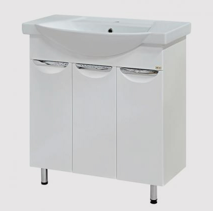 Тумба Лаванда-75 прямая белая с раков.меб. Монро 75 см MISTY 2312169 - Вид №1