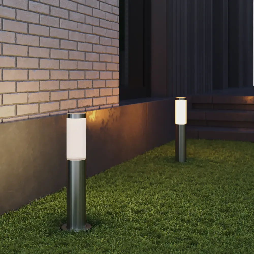 Маленький фонарный столб уличный Kreaforta Begnas 45 см цвет хром STLM-2159043