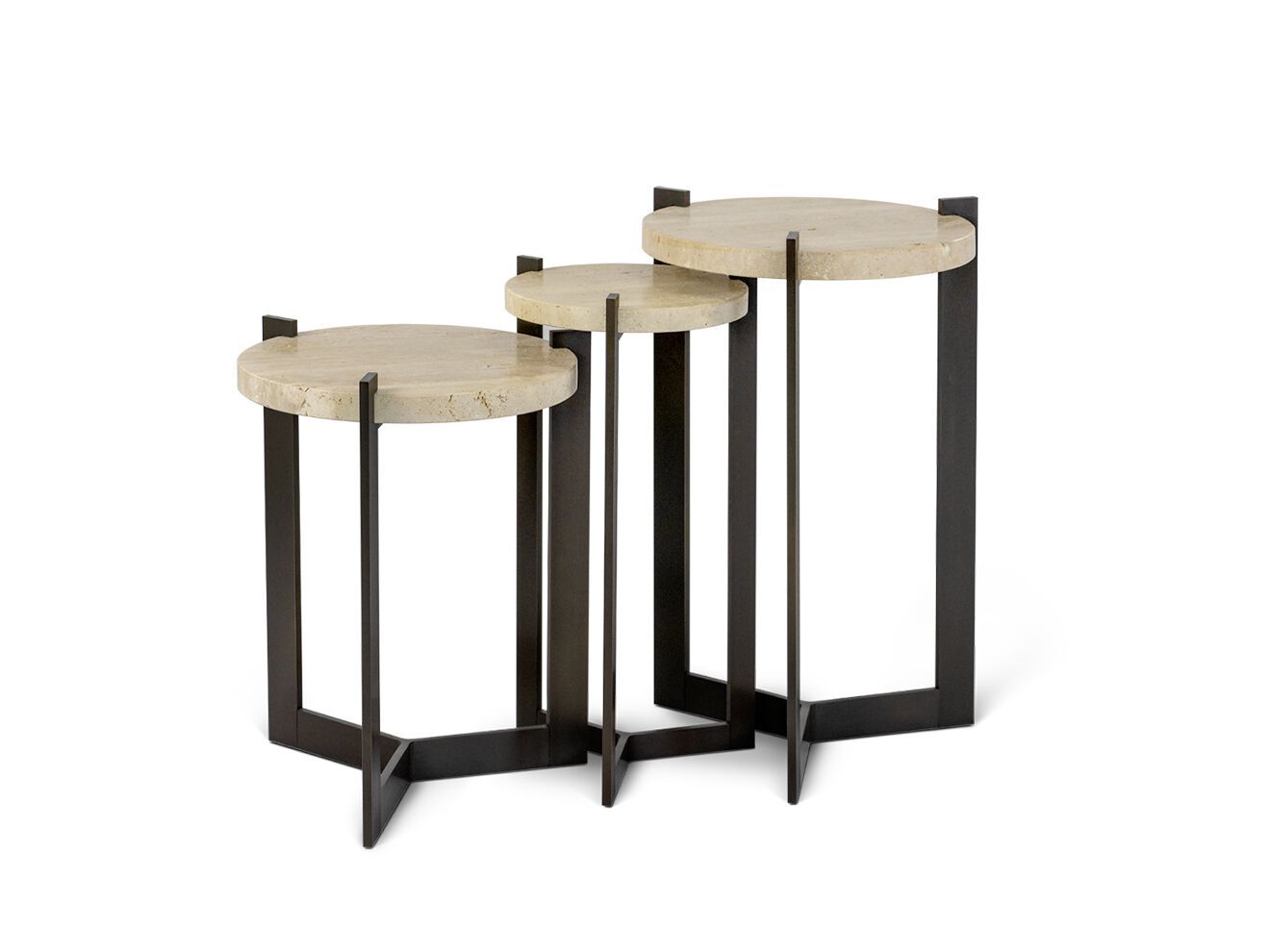 Круглый журнальный столик из травертина и латуни JOSÉ LEITE DE CASTRO KAORY ARCH-00127195 - Вид №6