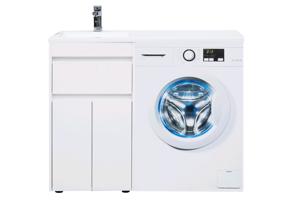 Тумба с раковиной Aquanet Токио 110 L белый (напольная, 1 ящик, 2 дверцы) 0023774400235497 - Вид №9