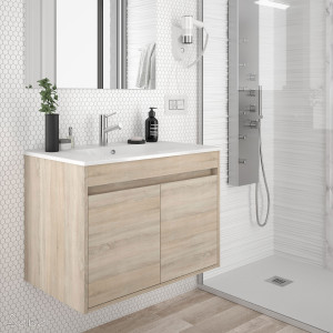 84986 SALGAR Мебель для умывальника NOJA 800 2 дв. OAK CALEDONIA + Раковина Дуб Каледония
