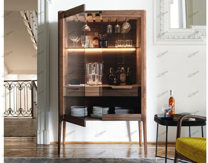Porada Барный шкаф из орехового дерева со встроенной подсветкой Nineteen sun-id-1396273