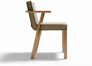 Capdell Мягкое кожаное кресло с подлокотниками Nao