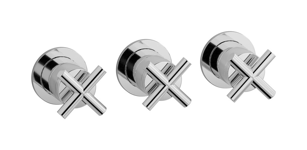 Встроенный смеситель для душа на 3 отверстия с двухходовым дивертером WE ARE IB wo225ss Chrome WOW