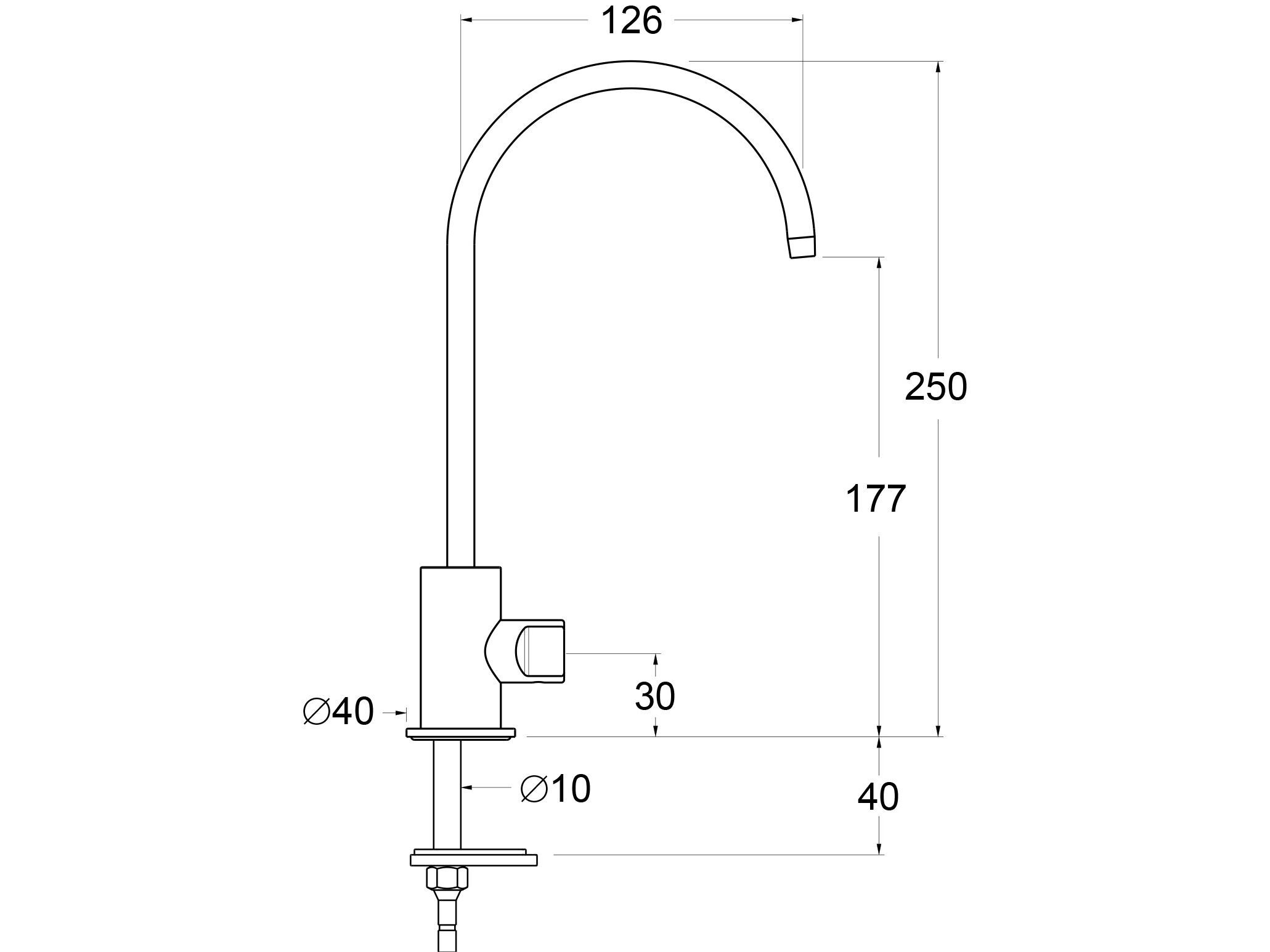 Смеситель для кухни с поворотным изливом GUGLIELMI RUBINETTERIE Pura ARCH-00007382 - Вид №1