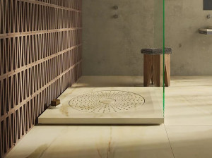 Квадратный мраморный поддон для душа