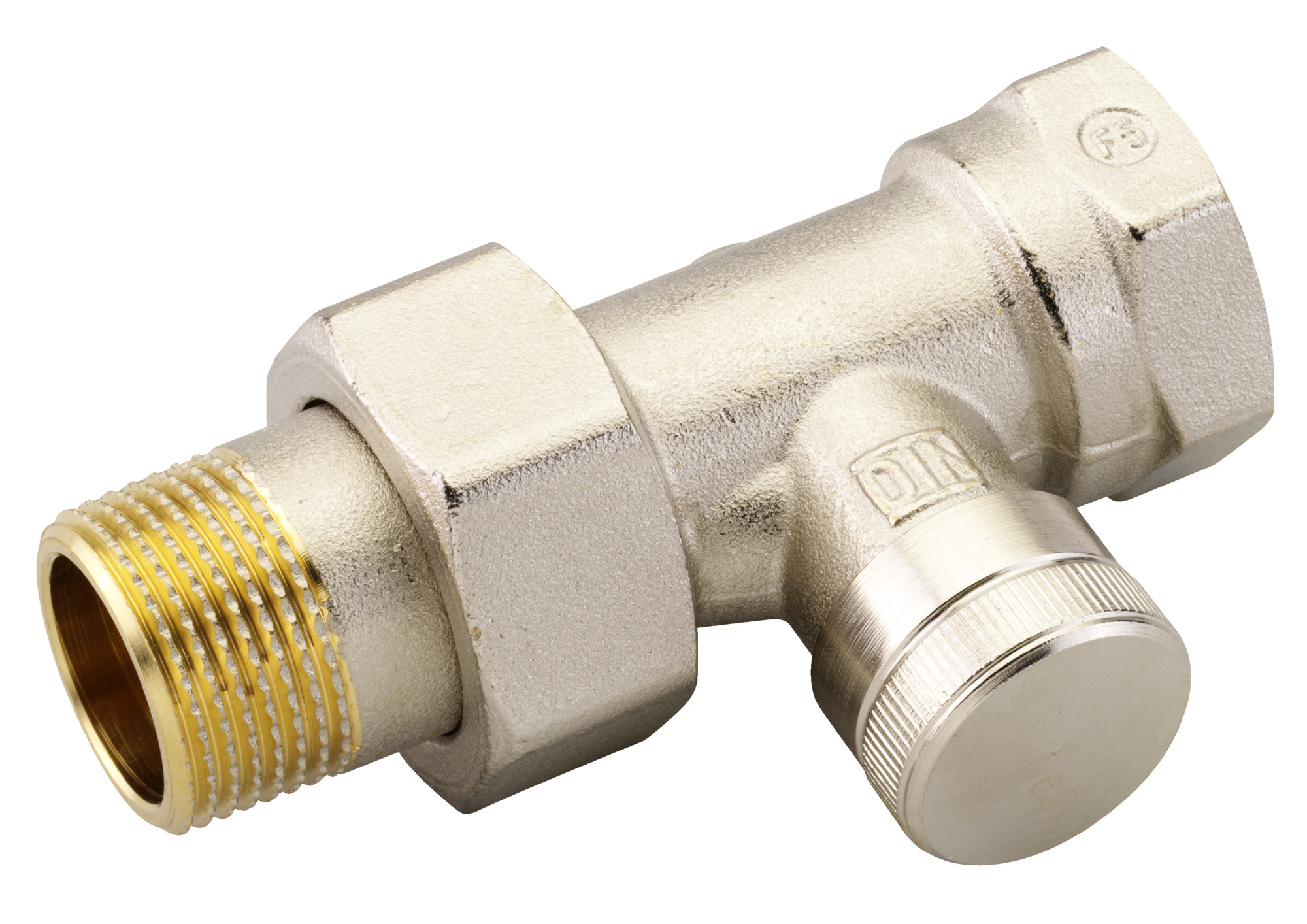 Danfoss Клапан RLV для бокового присоединения к радиатору RLV-CX Клапан запорный Ду 15, угл., хром 003L0273  - Вид №10