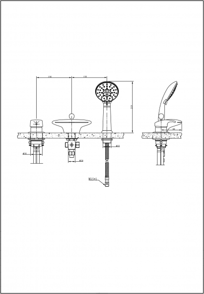 Встраиваемый смеситель на 3 отверствия NIAGARA F5140197CP-RUS bravat - Вид №1