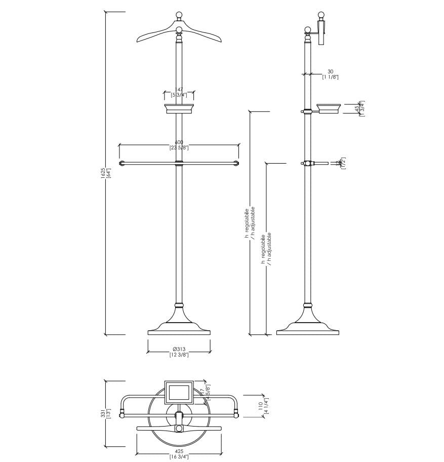 Сервомут и держатель для полотенец из латуни Devon&Devon Single ARCH-00140517 - Вид №2