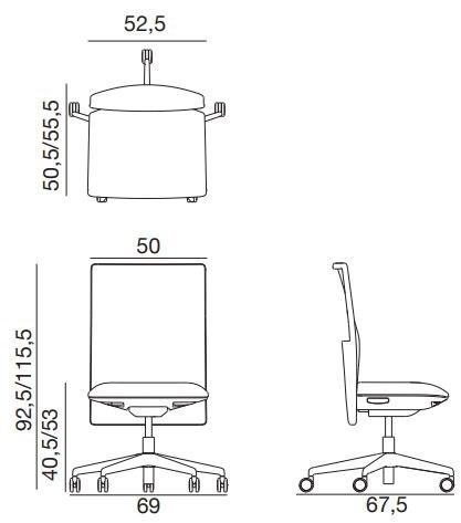 arper Поворотное офисное кресло из ткани с 5 спицами на колесиках Planesit sun-id-1472786 - Вид №6