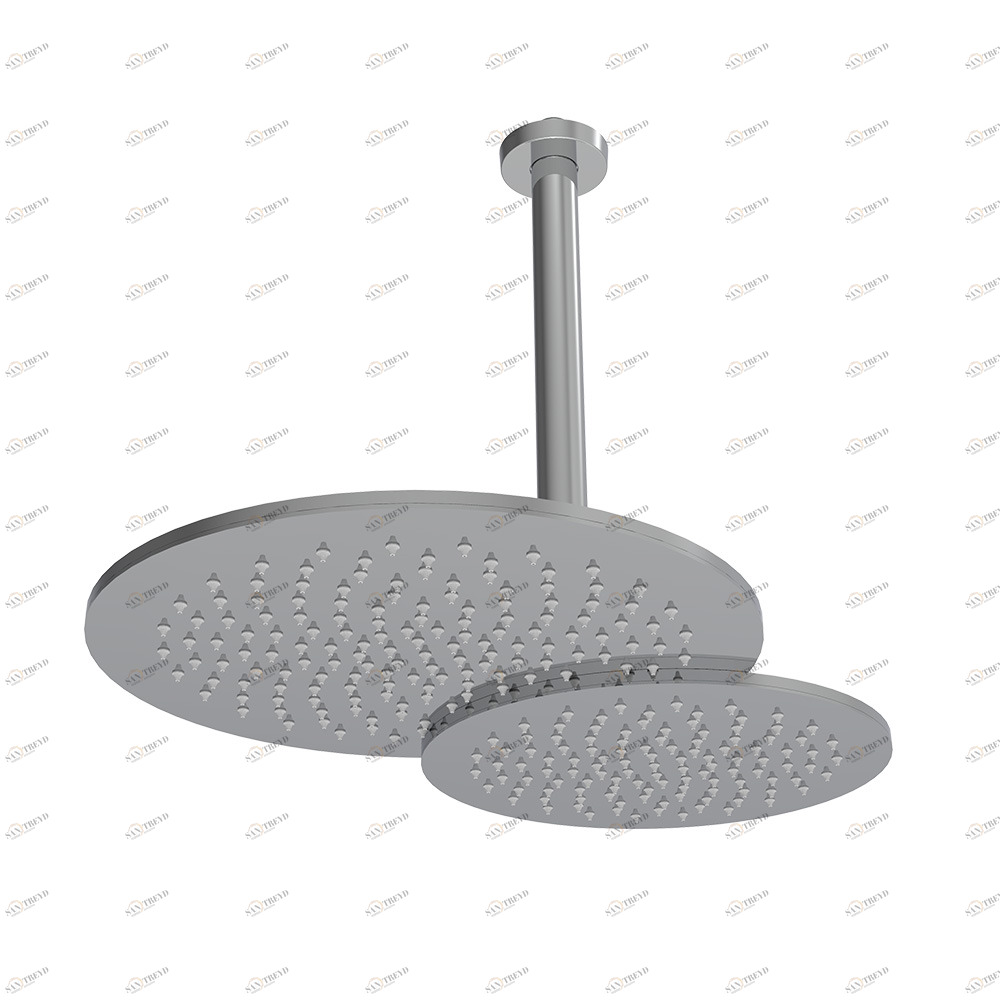 Graffio Комплект двойной круглой стальной душевой лейки 300 x 450 мм с круглым потолочным держателем 300 мм ø 25,7 мм. KSDU 450-01 