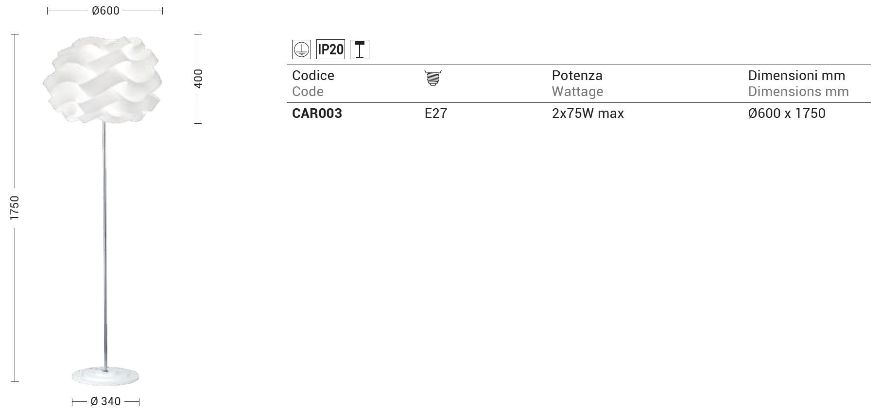 Торшер из поликарбоната Rossini Illuminazione Carrie ARCH-00059568 - Вид №2