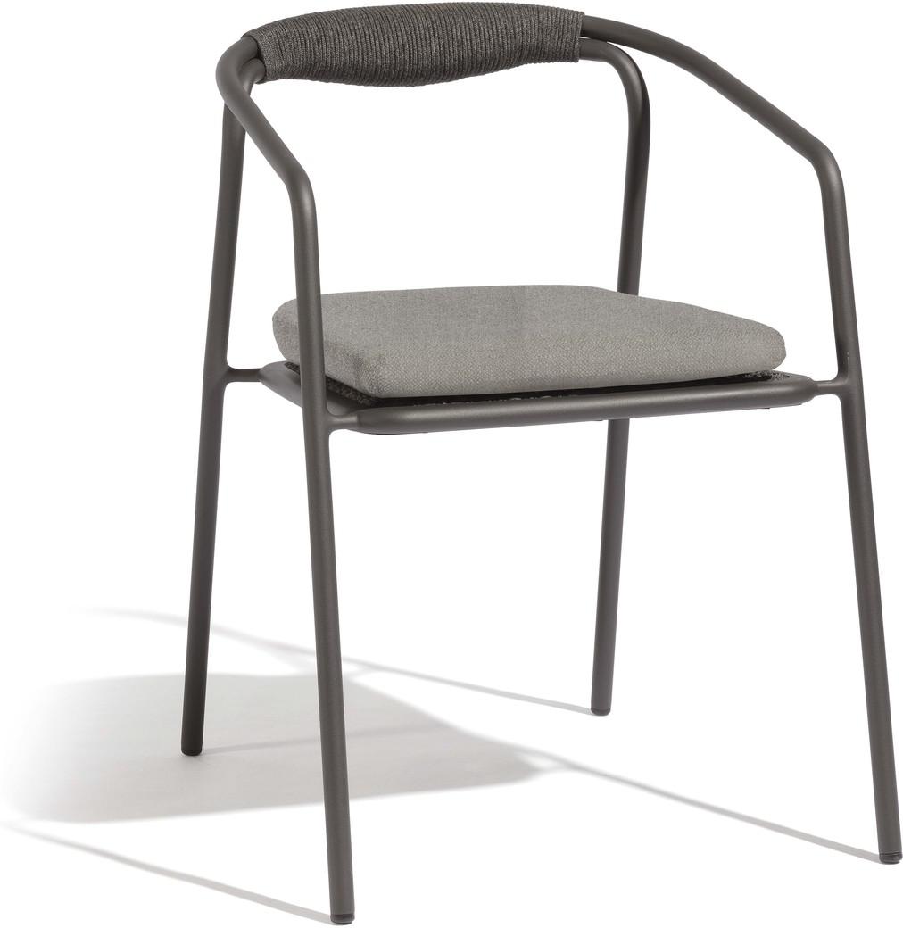 Стул лава веревка 4,5мм антрацит + teak Manutti Duo MNST39 - Вид №3