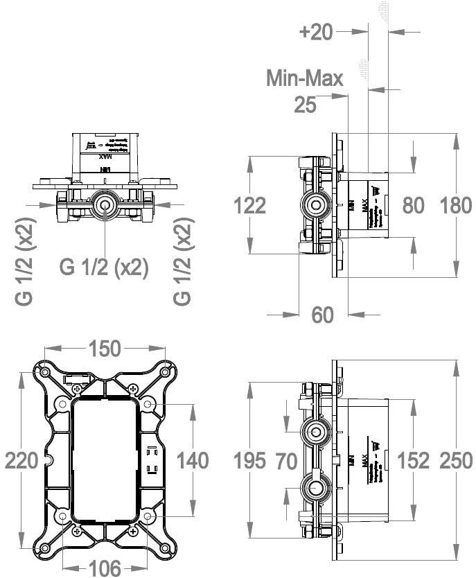 Fir Italia Универсальная встроенная душевая система Firunico® 0510000 - Вид №16