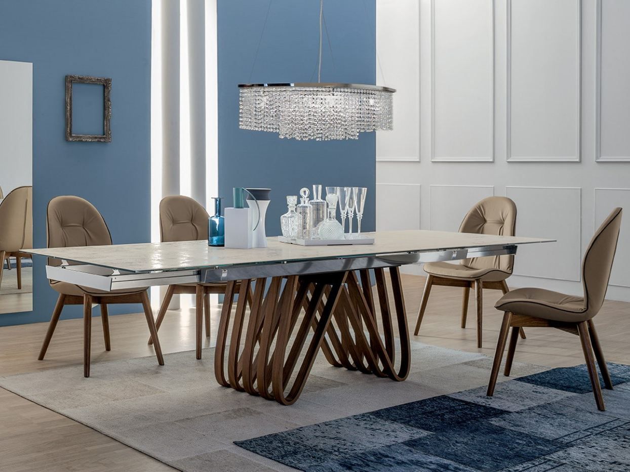 Прямоугольный стол для гостиной из дерева и стекла Tonin Casa Арфа ARCH-00045668