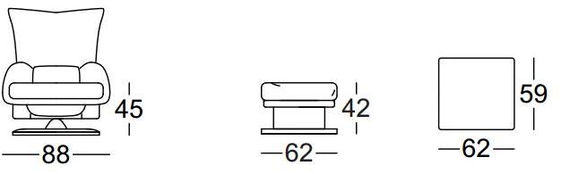 Rolf Benz Подставка для ног из ткани в современном стиле Rolf benz 6500 sun-id-1397708 - Вид №2