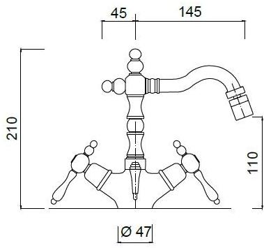 Rubinetteria Giulini Смеситель для биде с регулируемым изливом Praga - praga crystal Fs7558a - Вид №1
