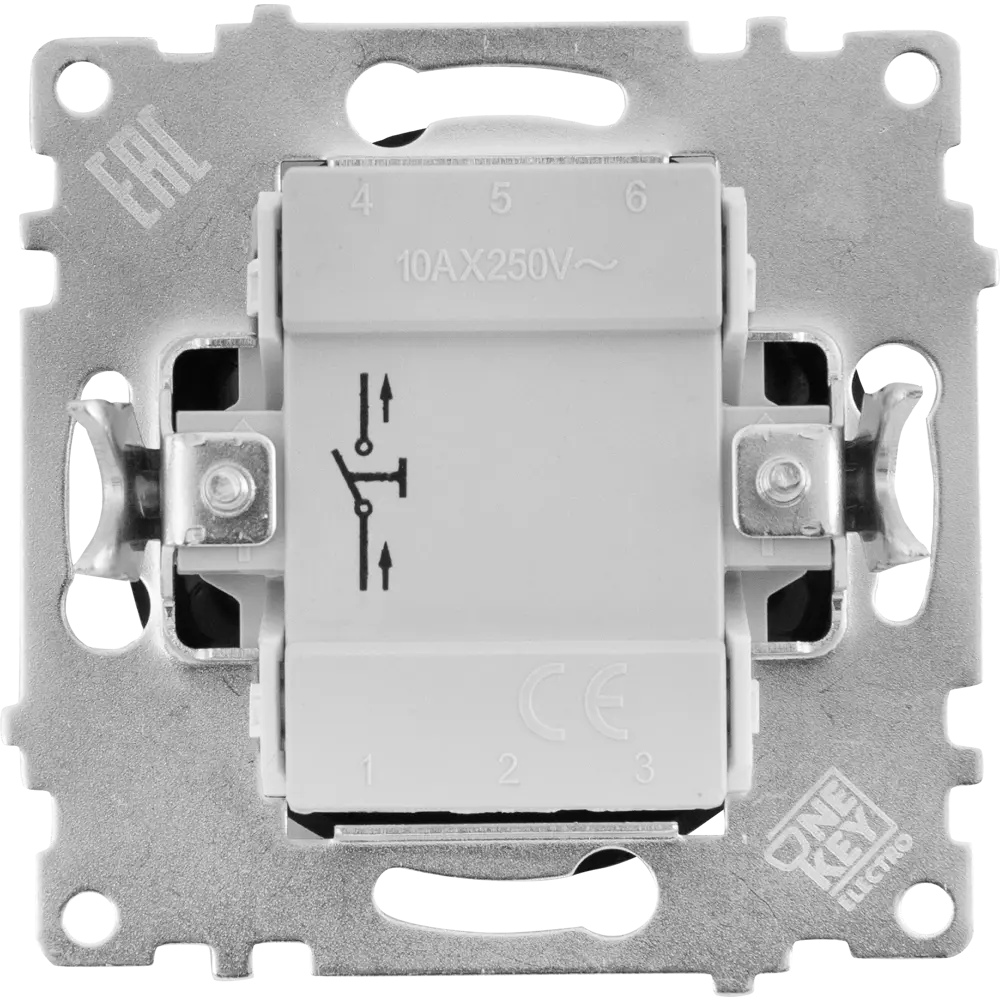 Выключатель встраиваемый Onekeyelectro 1 клавиша с самовозвратом цвет серый Florence STLM-2095752 - Вид №2