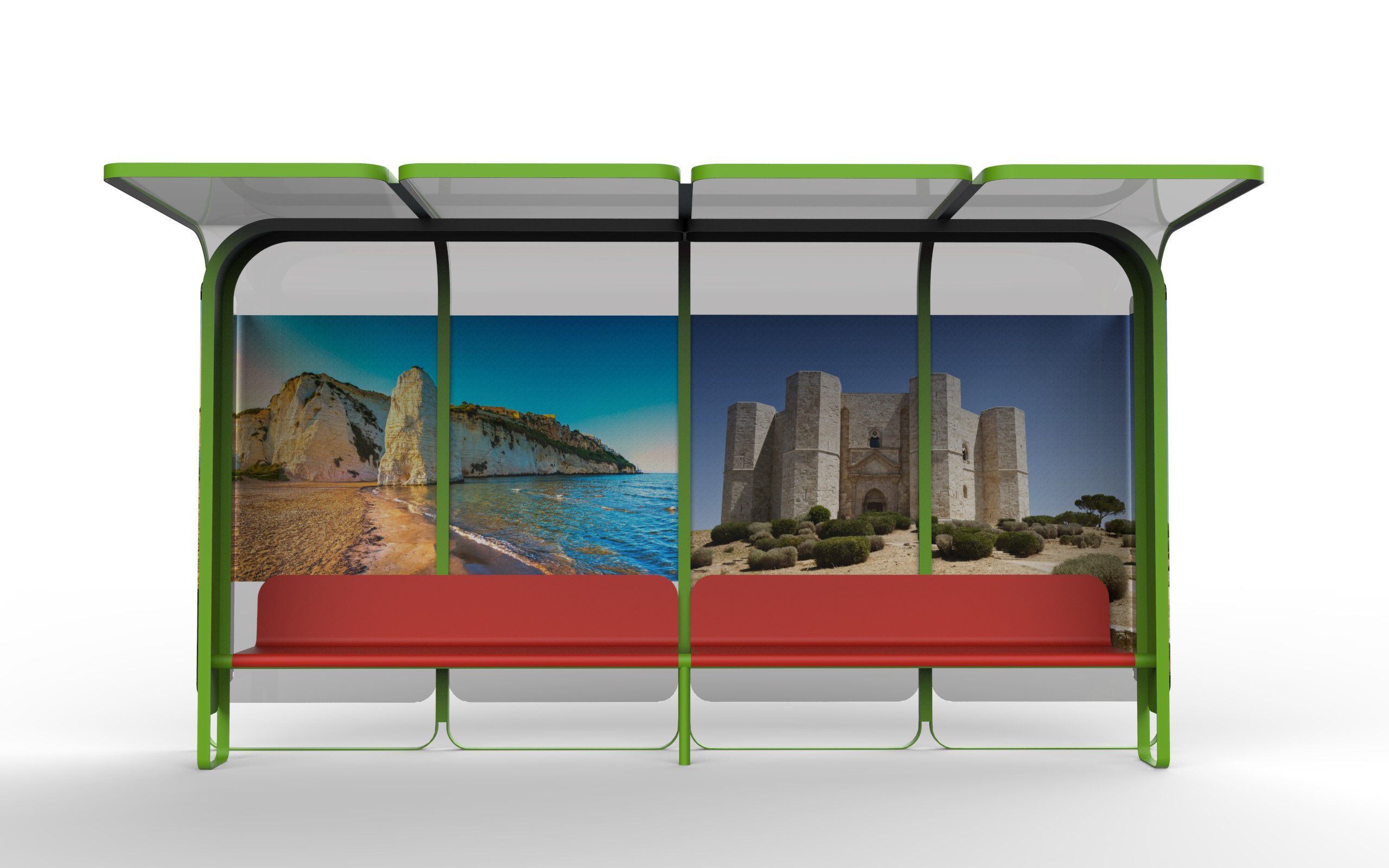 Стальной и стеклянный навес для автобусной остановки CITYSì C6 ARCH-00150729 - Вид №2