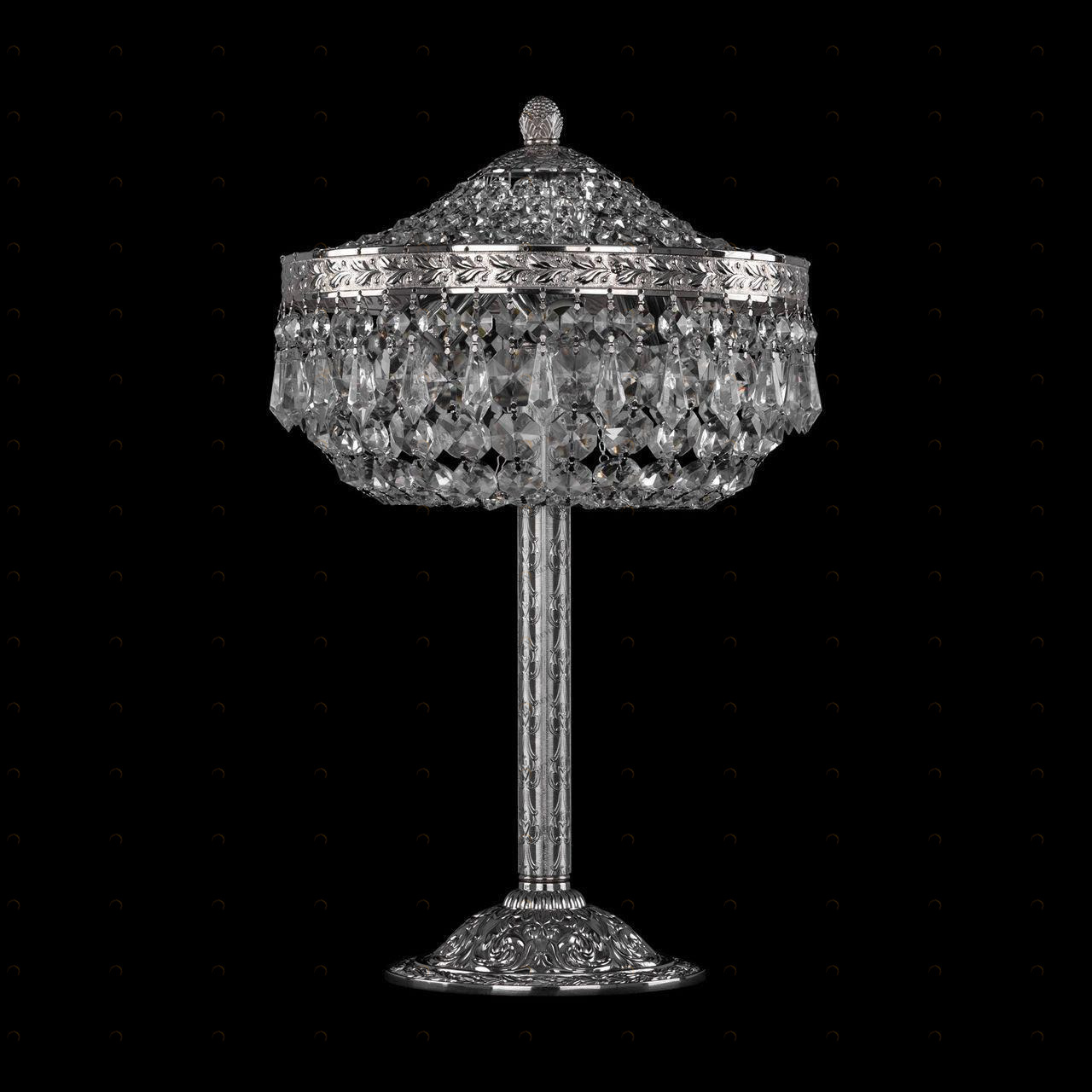 Лампа настольная хрустальная 42х25х25 см никель Bohemia Ivele 19011L6/25IV Ni BOHEMIA IVELE КЛАССИЧЕСКИЕ 00-3889206 Прозрачный;серебро 