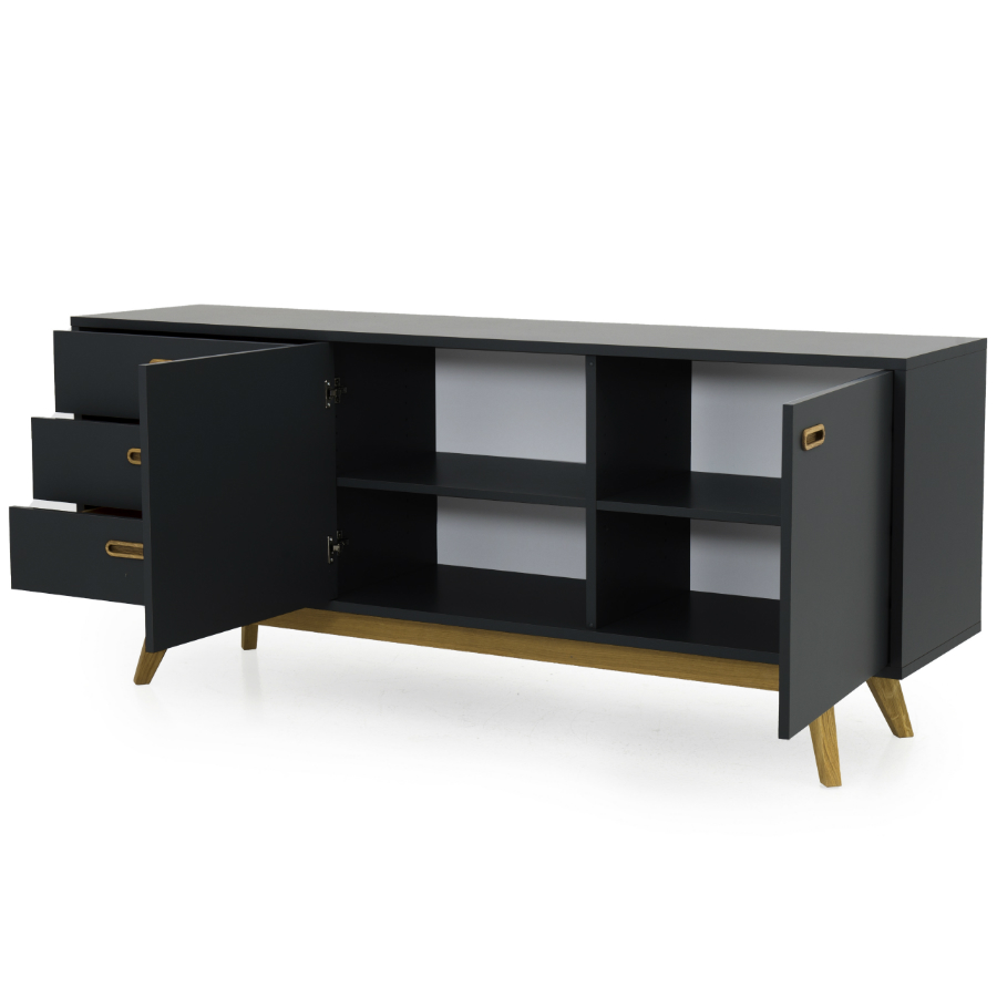 Сервант Tenzo Bess, 72х170х43 см, дуб, черный 2175024 - Вид №4