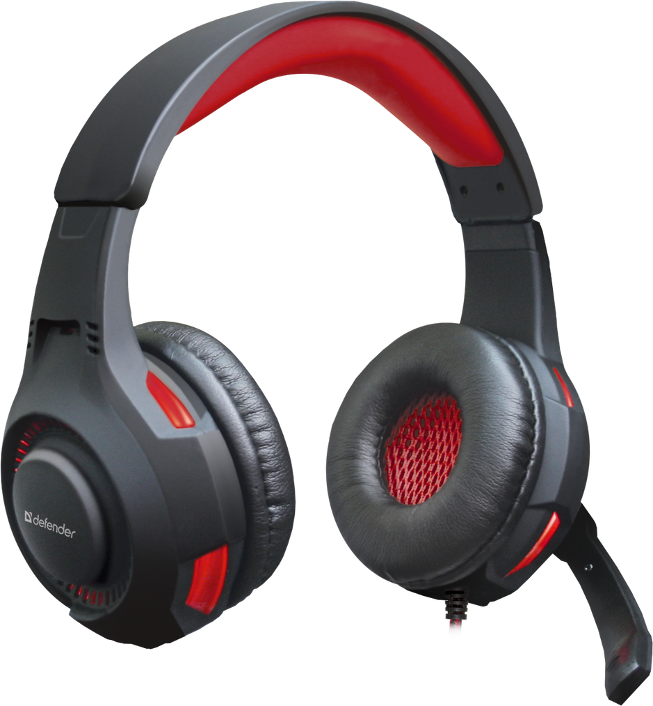 64146 игровая гарнитура warhead g-450 usb, подсветка, кабель 2,3 м Defender Santreyd  - Вид №1