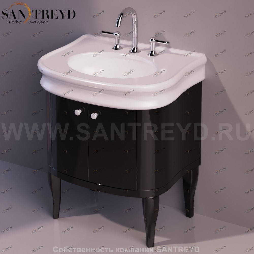 Тумба под раковину LANTE черная Simas LAM70NERO