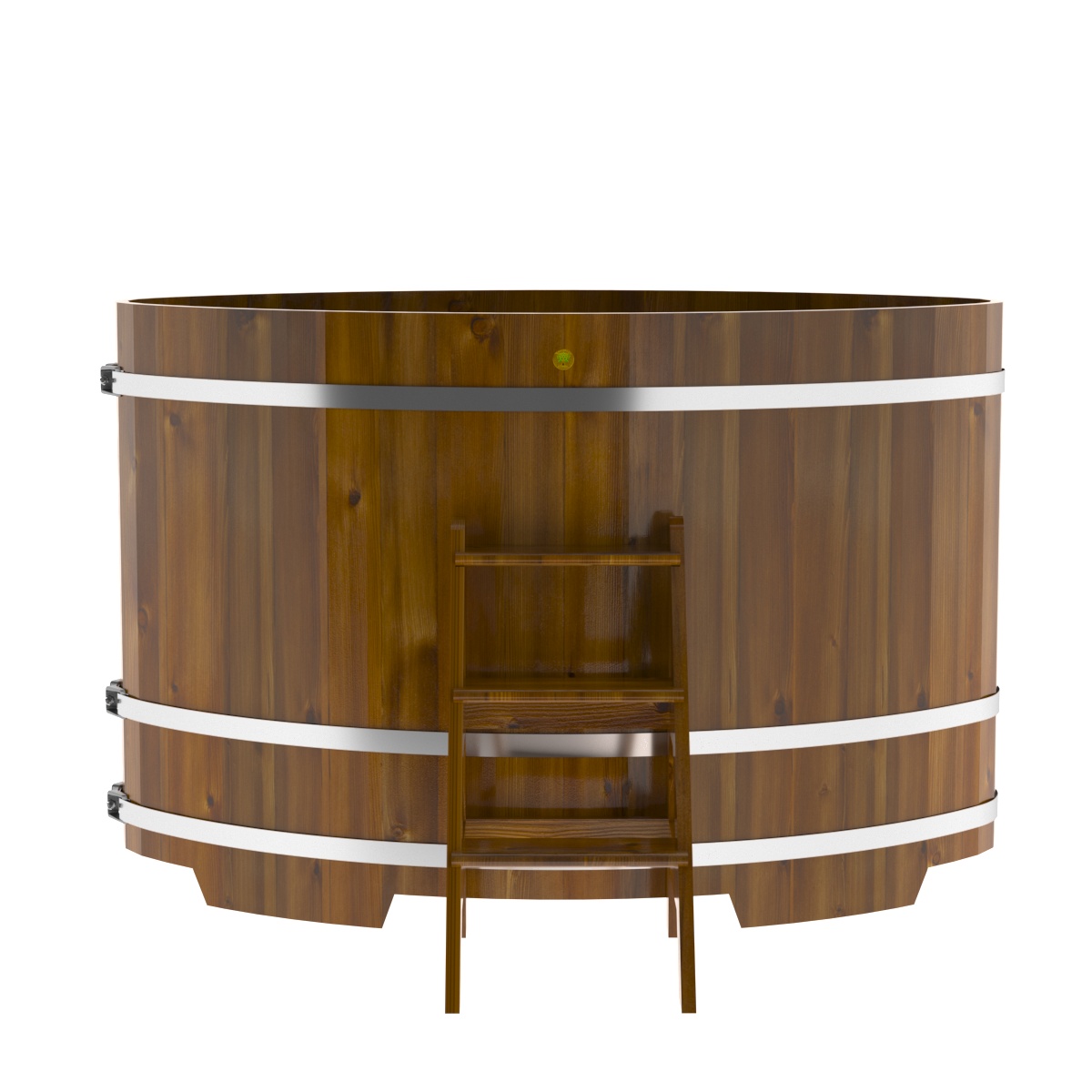 2299 Купель овальная из лиственницы Рустик 1,15х1,83х1,2 морёная Alyarus  - Вид №4