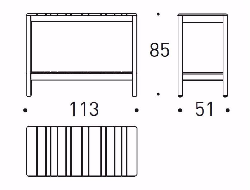 Varaschin Прямоугольная садовая консоль из тика Barcode 2187 - Вид №3
