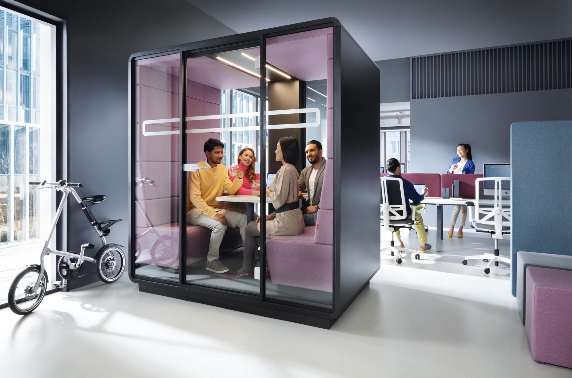 Многосторонняя акустическая офисная кабина со встроенным освещением Mikomax Smart Office Hushoffice ARCH-00086277 - Вид №7