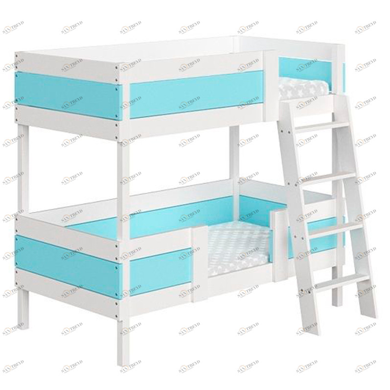 Кровать двухъярусная Home basic M 80х160 см белая, голубая ELLIPSE ELLIPSE HOME 351752 Белый;голубой Santreyd 